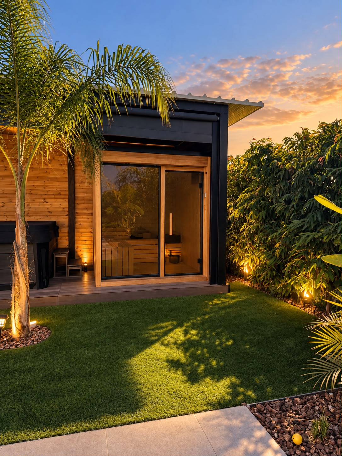 Classic with Patio & Jacuzzi sauna installation — Deck with hot tub