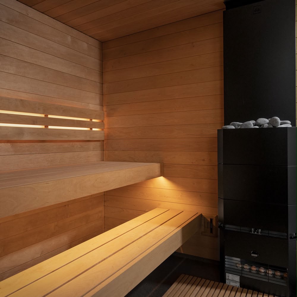 Classic sauna installation — Interior bench detail