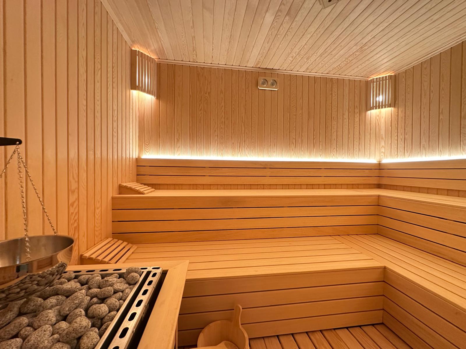 Indoor Sauna sauna installation — Warm timber interior