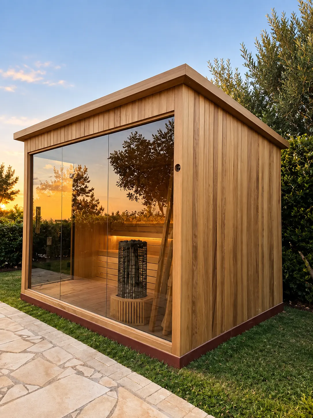 Classic Grand sauna installation — Hillside garden